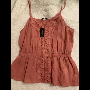 Express Lace Peplum Cami NWT